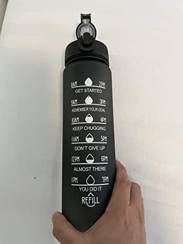 DV Sports 32oz/1lt בקבוק מים | BPA בחינם | אטום דליפה | עם קש וקש זמן | כדי להבטיח שתשתה מספיק מים במהלך